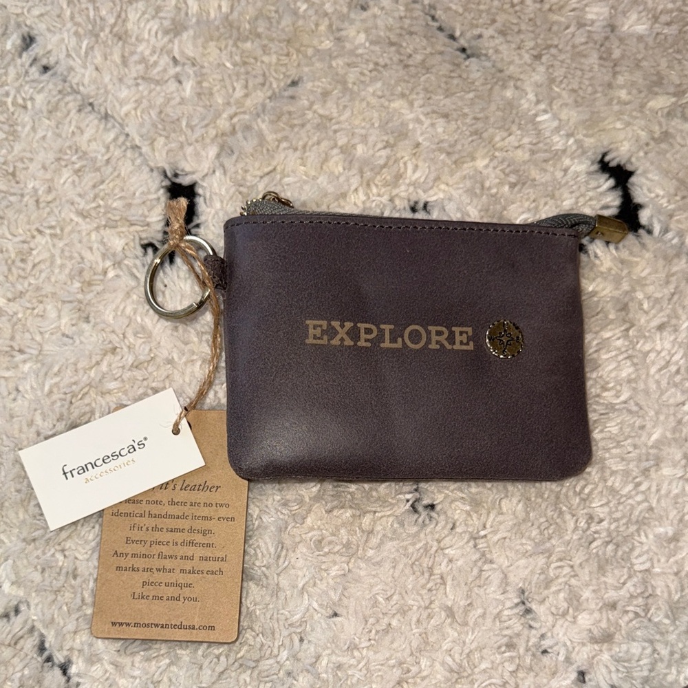 Francesca's “Grey” Leather Pouch